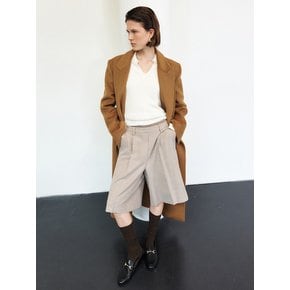 DOUBLE WAIST WOOL BLENDED HALF PANTS [3COLORS]