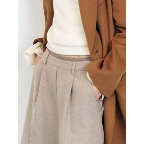 DOUBLE WAIST WOOL BLENDED HALF PANTS [3COLORS]