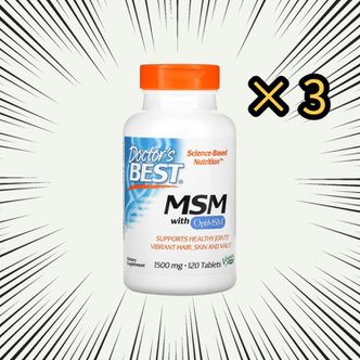 스포츠리서치 닥터스베스트 옵티 MSM 1500mg 120정 3통