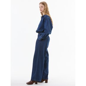 [리퍼브]UP-350 턱 와이드 데님팬츠_TUCK WIDE DEINM PANTS BLUE