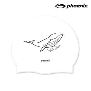PSC-03 디자인 실리콘 수영모 웨일드림 화이트