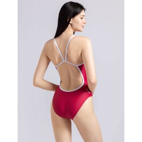 Smile Swim solid V-back viva magenta