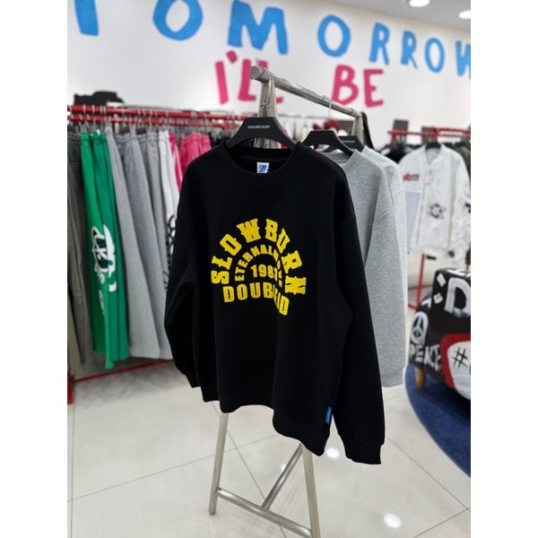 [여주점] 슬로우펠트자수맨투맨 ,블랙JHZZ22101