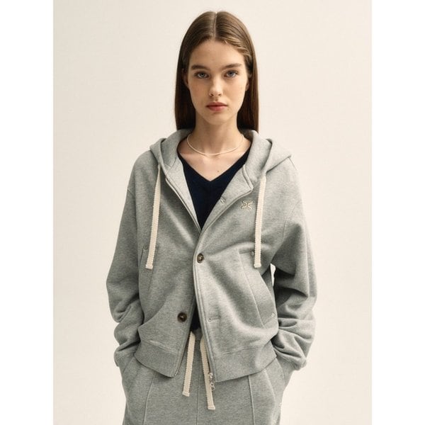테오 코튼 올 데이 후드 집업_멜란지 그레이