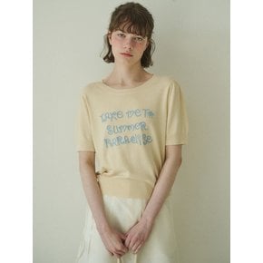 Paradise spangle puff half sleeve knit