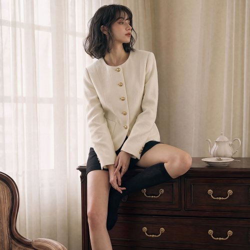 아옷포켓 심플 노카라재킷 YW4AJ3050