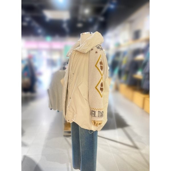 [여주점] 인타르시아 니트 소매 다운 (BAPD60461)