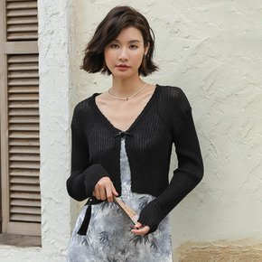 LS_Black sun protection knit cardigan