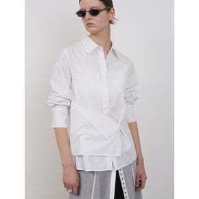 BUTTON WRAP SHIRT [WHITE]