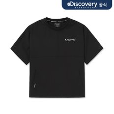 디스커버리키즈 키즈 프레시벤트 경량 우븐 포켓 트레이닝 반팔티셔츠 (BLACK) _