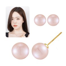 14K GOLD 스와로브스키진주 이어링_핑크5mm