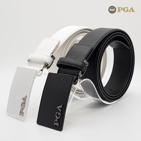 PGA 여성 남성 이태리 천연 소가죽 다이아 패턴 버클 골프 벨트