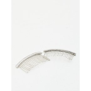 Art Deco Square Jewel Comb Hairclip_Silver