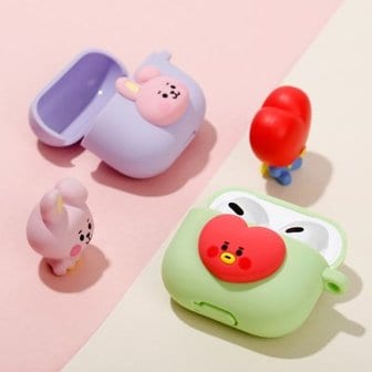 텐바이텐 BT21 에어팟3 파스텔 케이스 3세대 실리콘 젤리 하드 입체 동물 굿즈