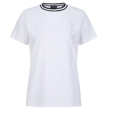 파리게이츠 S/S   여성 로고 니트 배색 라운드넥 반팔 티셔츠   522D2TS955