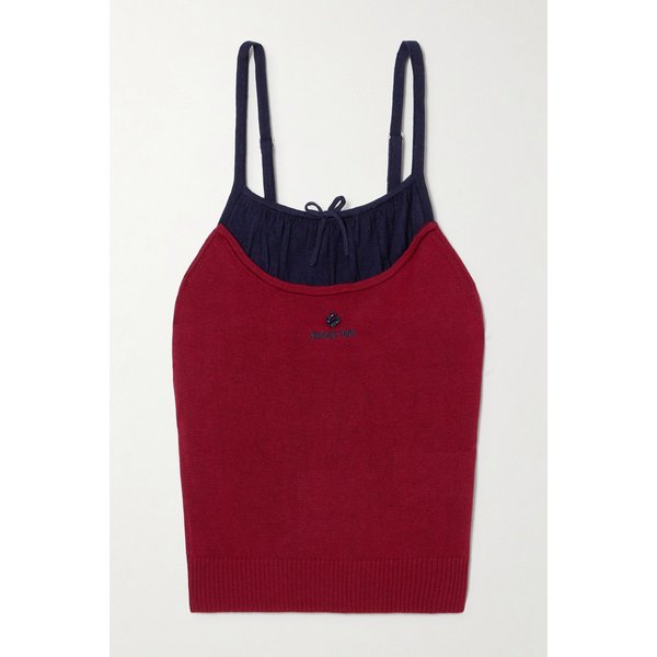 크롭 장식 자수 실크 캐시미어 블렌드 캐미솔 46376663162976745