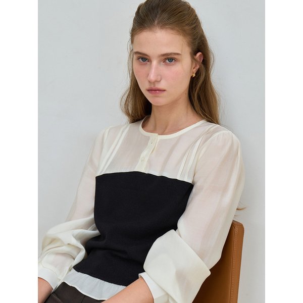 플로에 핀턱 뷔스티에 블라우스 아이보리 J1928