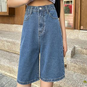 반바지 숏팬츠 여름 청반바지 연청 진청 데님 4부 팬츠 여자