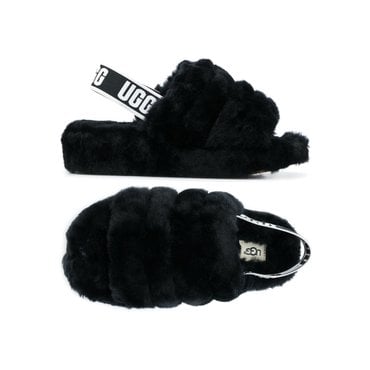 UGG 24FW 플러프 예 슬라이드 퍼 샌들 블랙 1095119 BLK