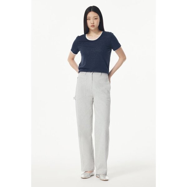 포켓 디테일 배기 핏 데님 팬츠 7115230304171