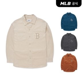 [엠엘비코리아공식] [MLB] 베이직 미디움로고 코듀로이 오버핏 셔츠 (4 COLOR)