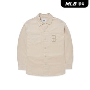 [엠엘비코리아공식] [MLB] 베이직 미디움로고 코듀로이 오버핏 셔츠 (4 COLOR)