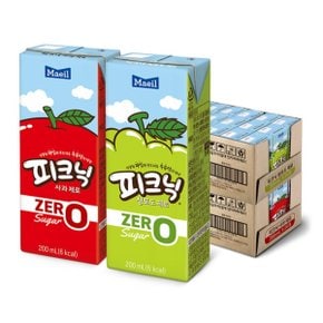 피크닉 제로 사과 200ml 24팩 + 피크닉 제로 청포도 200ml 24팩