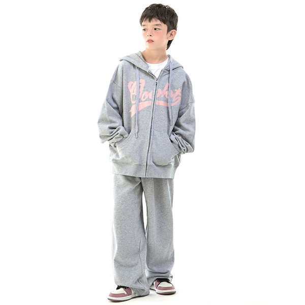 [SET할인] 리본후드집업 + 일자스웻 (그레이)