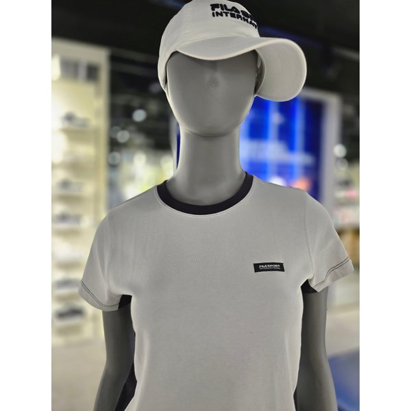 [파주점] 여성 세미크롭 사이드배색 반팔 티셔츠(FS2RSG2171F-PGY)