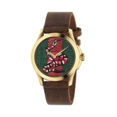 YA1264012 G타임리스 남성 가죽 쿼츠 38mm