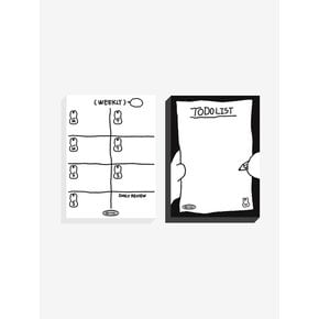 WORKING RABBIT DOODLE 메모패드 2종 - 위클리 / TDL 투두리스트