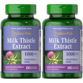 퓨리탄프라이드 실리마린 밀크씨슬 추출물 1000mg 180소프트젤 2팩 Milk Thistle