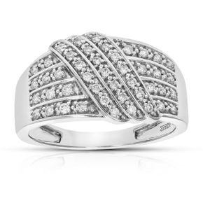 5390224 Vir Jewels 1/3 cttw Round Cut Lab Grown Diamond Wedding Band 45 Stones .925 Sterli