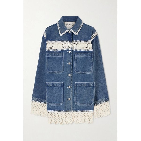 스타시아 크로셰 트림 데님 재킷 46376663163017763