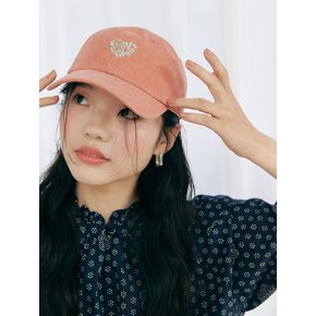 Heart Logo Ball Cap_coral