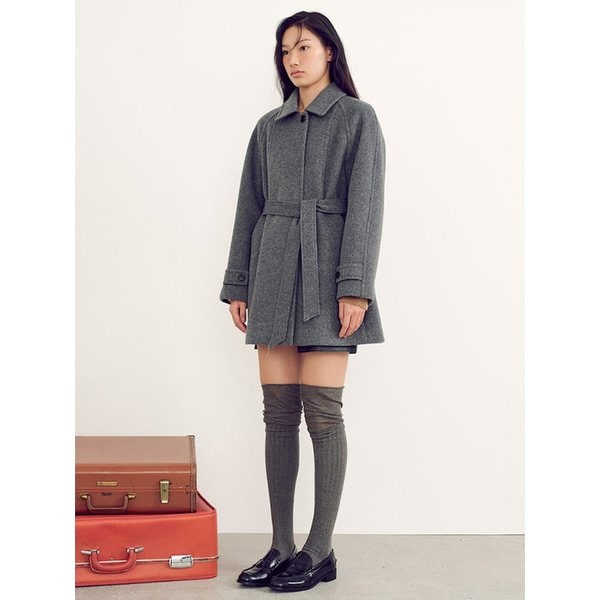 Belted Midi Coat  Grey (KE4X30M123)