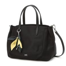 DCBA5F523BK [MISTY FLOWER] 블랙 플라워 참장식 나일론 토트백 M