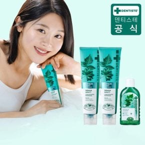 뉴브리즈민트 치약 180g×2개 + 내츄럴 오랄린스 가글 100ml x1개_