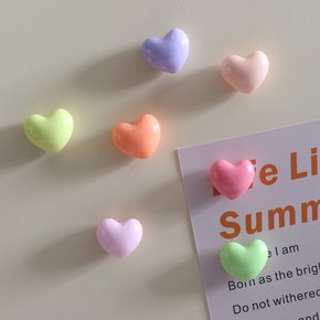 파스텔 유광하트 7P set 냉장고자석 마그넷 작지만 강력한 귀여운 메모홀더 현관문자석