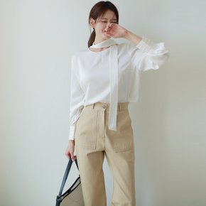 [최초가 99,900원][르포엠]라온스 실크 타이 블라우스 1종