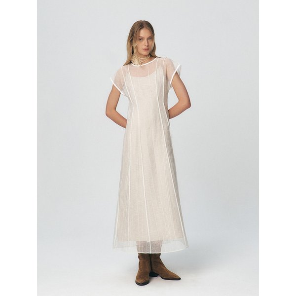[3차리오더] Pintucked Layering Dress, Ivory