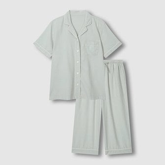 JAJU 여 코튼 레이온 시어서커 7부 파자마 세트 J2162010430CR