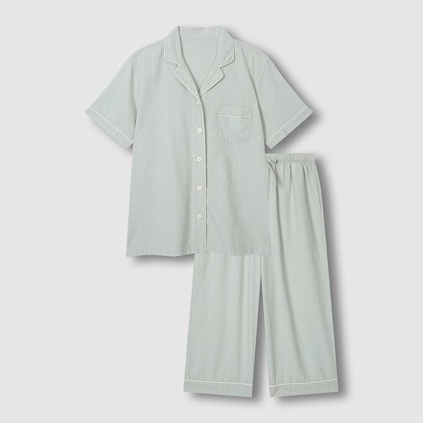 여 코튼 레이온 시어서커 7부 파자마 세트 J2162010430CR