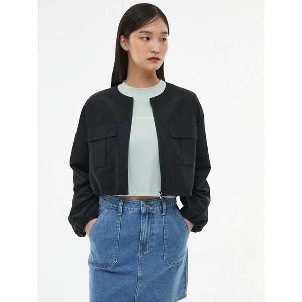 라운드넥 크랍집업 점퍼 AQ1WZ269