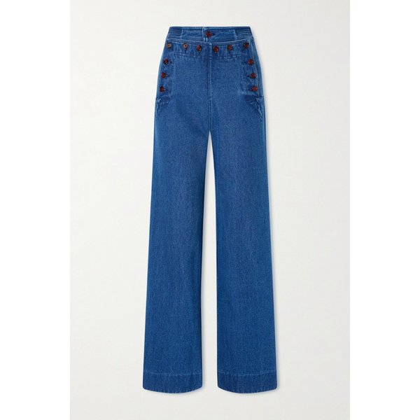 보디 세일러 크롭 하이웨이스트 와이드 진 46376663162954509