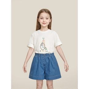 컬러풀 자전거 반팔 티셔츠  화이트 (BI5342U041)