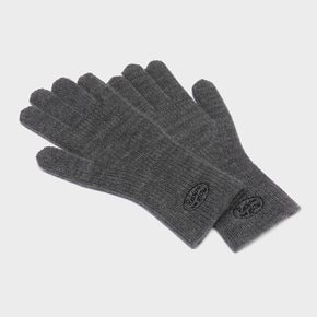 KNIT LOGO GLOVE CHARCOAL