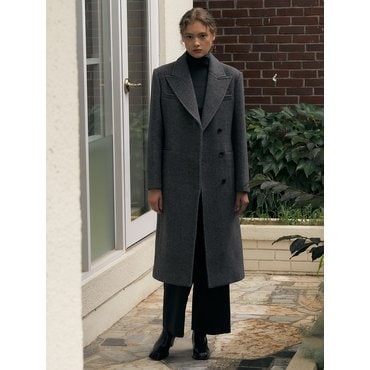 IKE Schoenes Wool Long Coat_ Herringbone