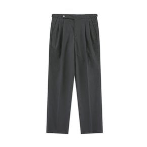 Supima cotton adjust 2Pleats relaxed Chino (Charcoal)