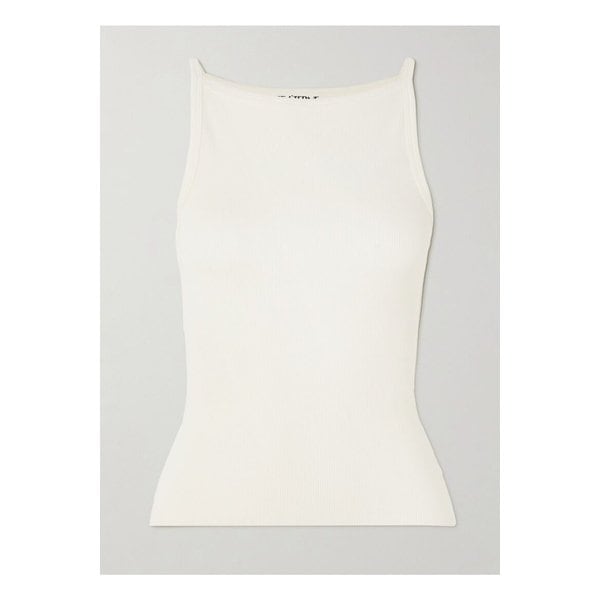 에턴 아이리스 골지 스트레치 코튼 모달 혼방 저지 탱크 화이트 1647597357471794